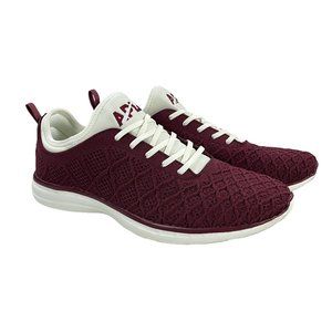 APL Techloom Phantom Size 14 Maroon Knit Athletic Running Shoes Sneaker